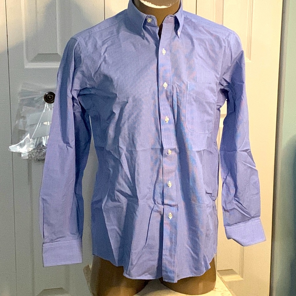 New Blue Checked L/S Dress Shirt from Club Room
